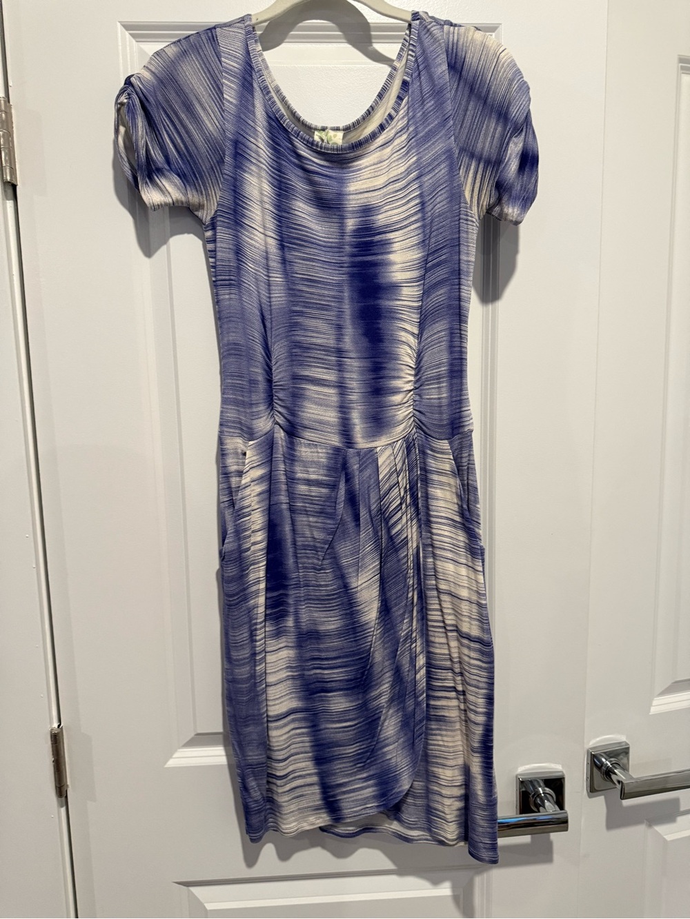 Anthropologie Blue and White Tie-Dye Sheath Dress